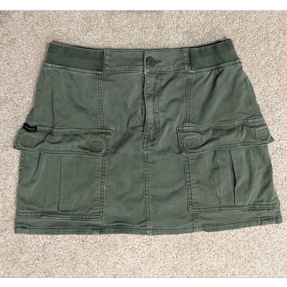 Social Standard by Sanctuary Womens Cargo Mini Skirt Olive Green Army Utility M